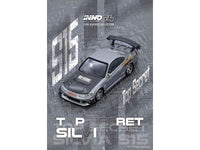 Nissan "Top Secret" Silvia (S15) RHD (Right Hand Drive) Silver Metallic with Carbon Hood 1/64 Diecast Model Car by Inno Models