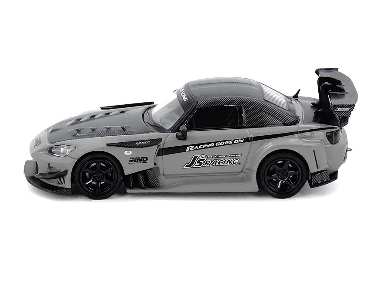 Honda S2000 RHD (Right Hand Drive) "J's Racing" Gray with Carbon Hood and Top "Hong Kong Toycar Salon 2025 Event Edition" 1/64 Diecast Model Car by Inno Models