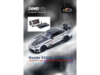Honda S2000 RHD (Right Hand Drive) "J's Racing" Chrome Silver with Carbon Hood and Top with Graphics "Tokyo Auto Salon Hong Kong 2025 Event Edition" 1/64 Diecast Model Car by Inno Models