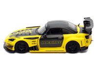Honda S2000 RHD (Right Hand Drive) "J's Racing" Yellow with Carbon Hood and Top with Graphics "Tokyo Auto Salon Kuala Lumpur 2025 Event Edition" 1/64 Diecast Model Car by Inno Models