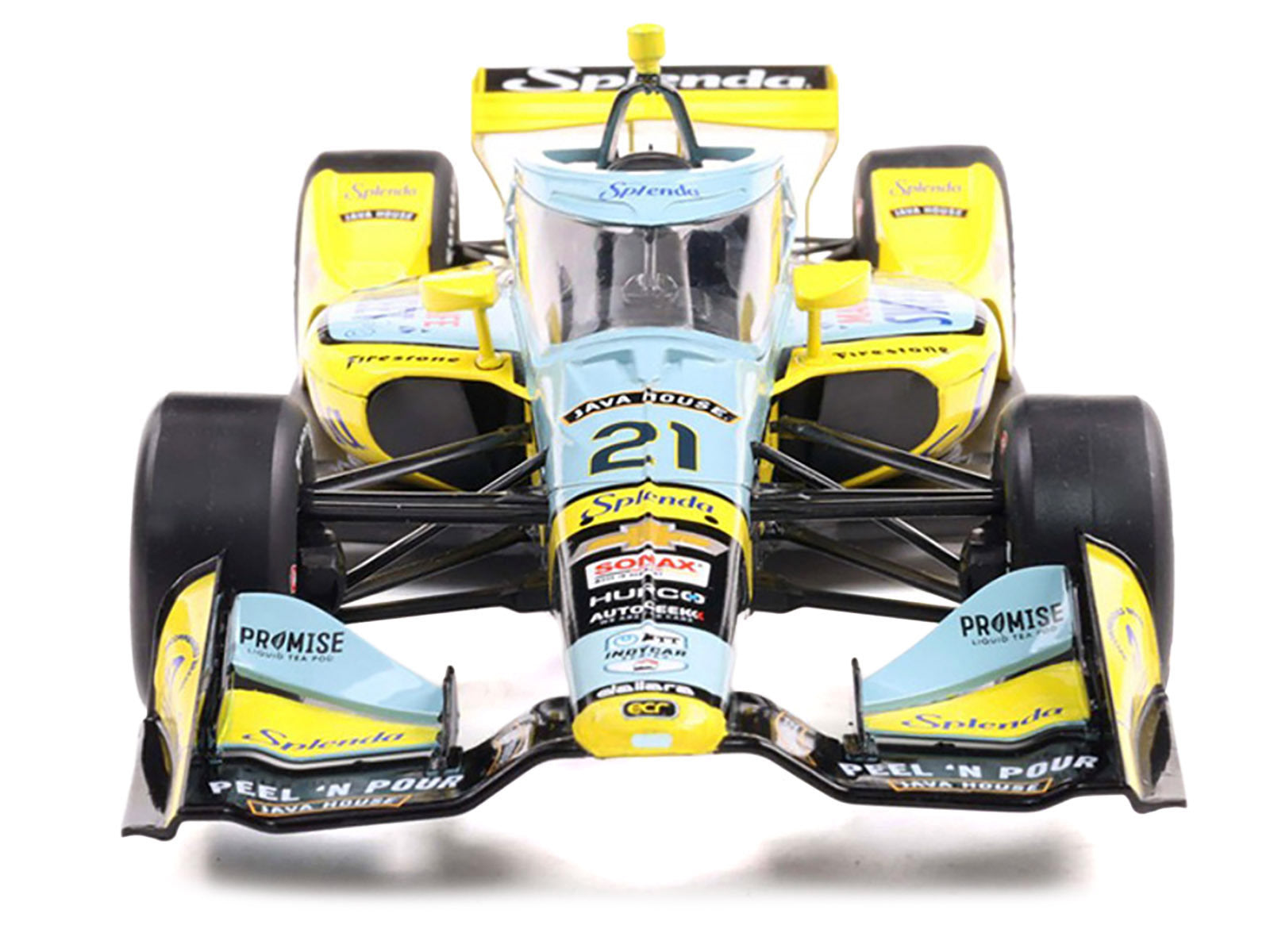 Dallara IndyCar #21 Christian Rasmussen "Splenda" Ed Carpenter Racing (Road Course Configuration) "NTT IndyCar Series" (2025) 1/18 Diecast Model Car by IXO Models
