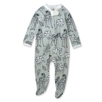 HonestBaby Baby Girls' Sleep and Play Footed Pajamas One-Piece Sleeper Jumpsuit Zip-Front Cotton Pjs 1 Baby Zebra Camo 0-3 Months - # BAAA21110027