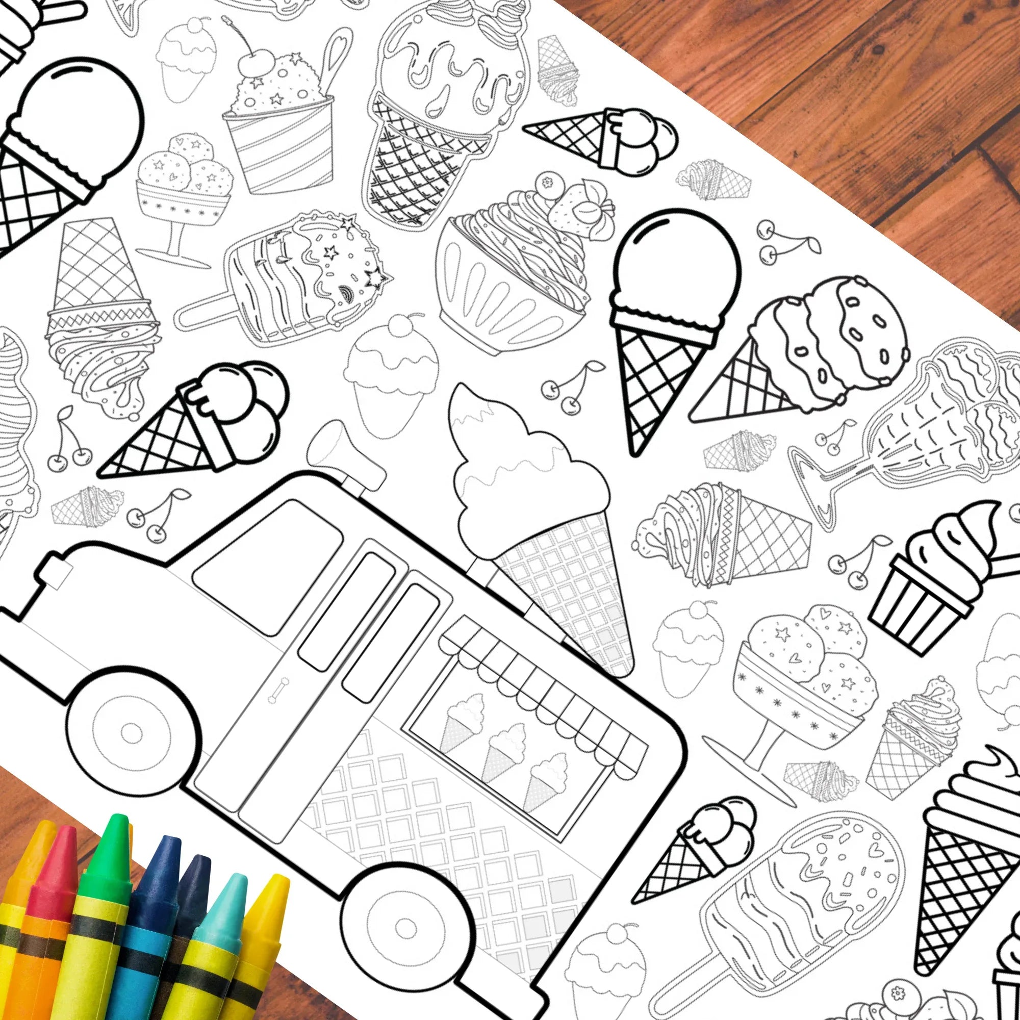 Ice Cream Coloring Tablecloth - BIG FRENCHIES