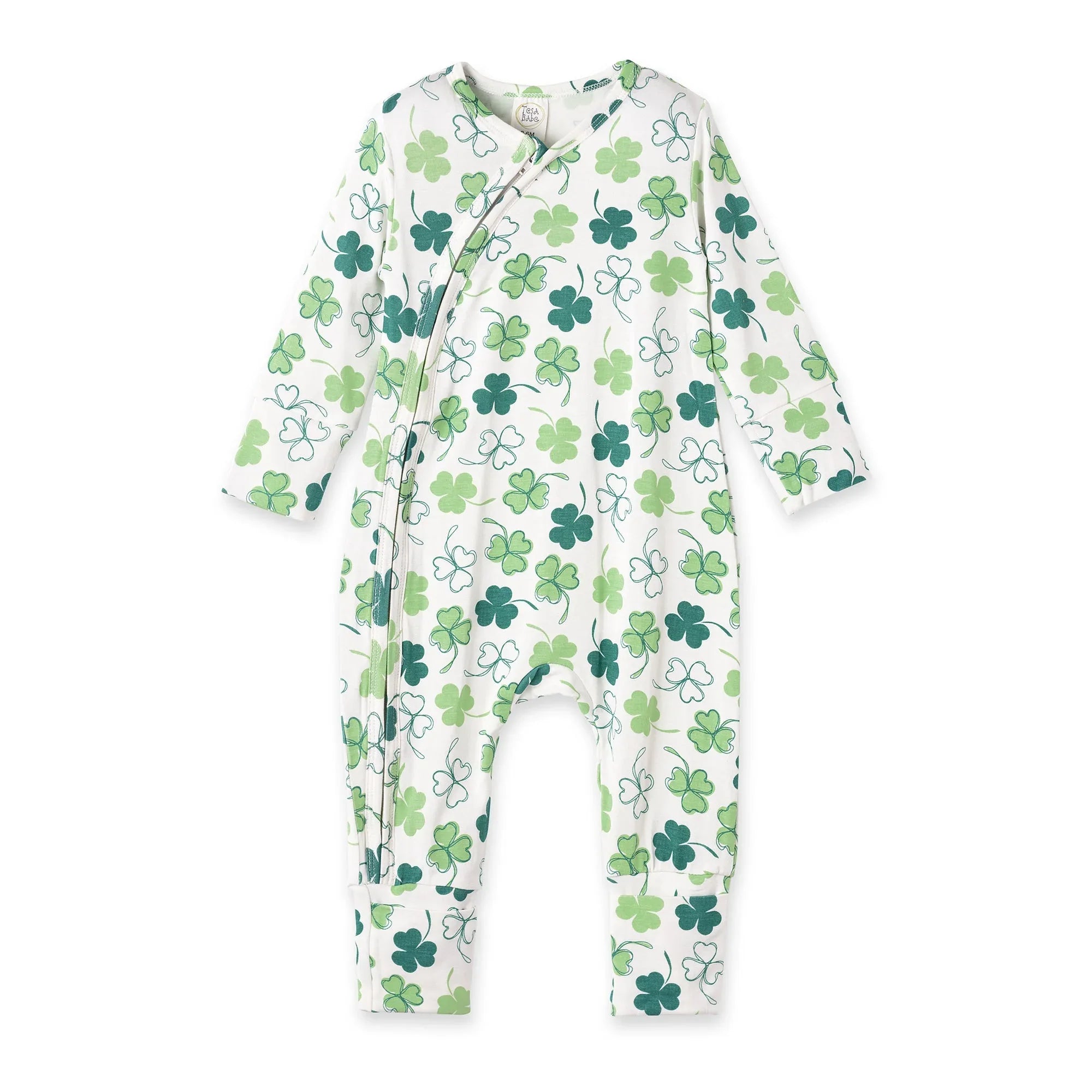 Shamrock Zip Romper – Convertible Cuff Bamboo Sleeper - BIG FRENCHIES