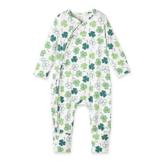 Shamrock Zip Romper – Convertible Cuff Bamboo Sleeper - BIG FRENCHIES
