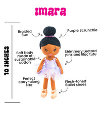 Beautiful Curly Me Imara Ballerina 10 inch Plush Doll & Storybook Set