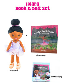Beautiful Curly Me Imara Ballerina 10 inch Plush Doll & Storybook Set
