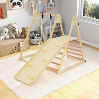 5-in-1 Indoor Jungle Gym Foldable Climber Playset with Fun Slide and Adjustable Swing