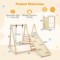5-in-1 Indoor Jungle Gym Foldable Climber Playset with Fun Slide and Adjustable Swing