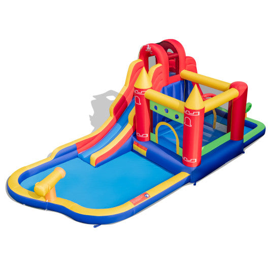 9-in-1 Inflatable Bounce Castle with Water Slide and Splash Pool without Blower - BIG FRENCHIES