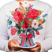 HugePop Joyous Flower Bouquet Pop Up Christmas Card