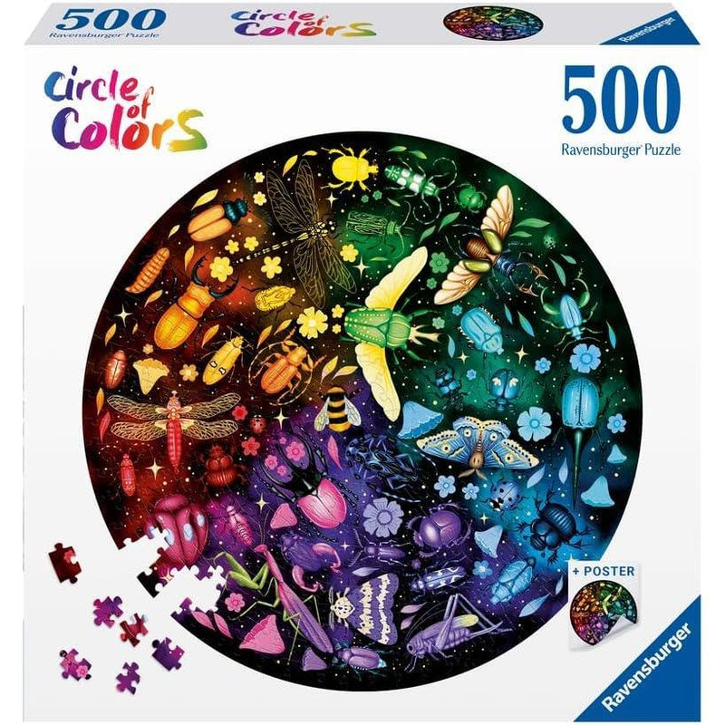 Insects "Circle of Colors" 500 Piece Round Jigsaw Puzzle Ravensburger - BIG FRENCHIES