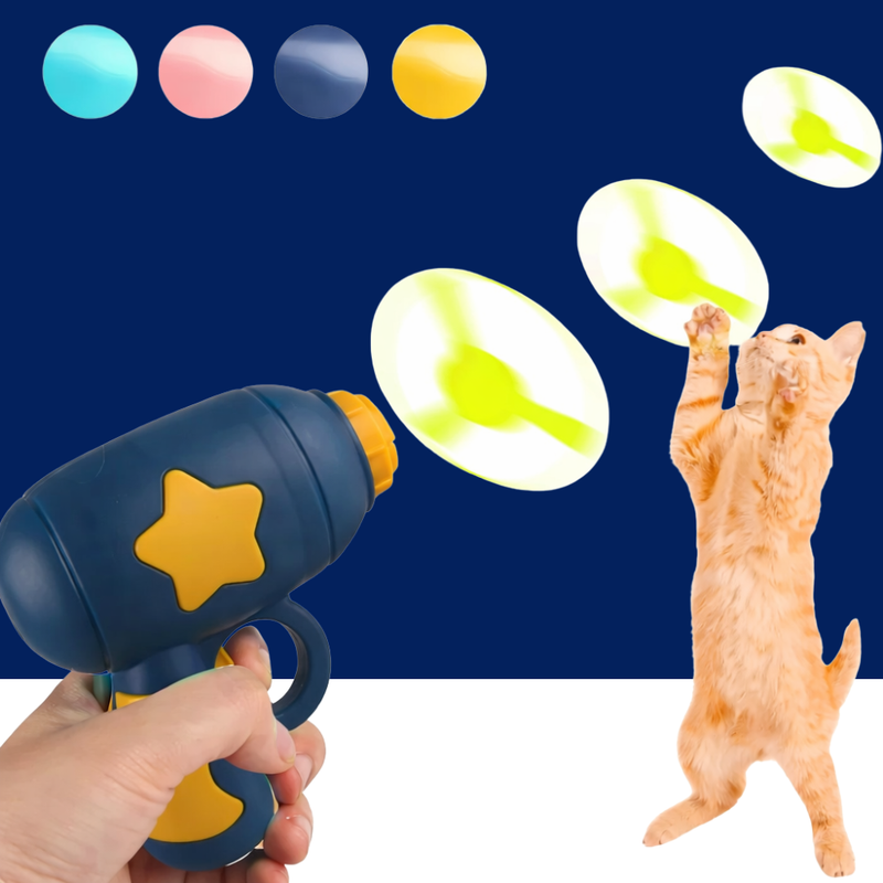 Interactive Cat Toy – Flying Disc Shooting Gun - BIG FRENCHIES