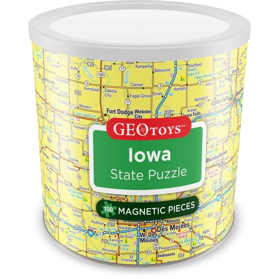 Iowa State 100 Piece Magnetic Jigsaw Puzzle Geotoys - BIG FRENCHIES