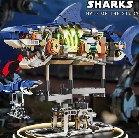 Semi-mechanical Shark Movable Light Assembled Toys - # BOT&G512510002 - BIG FRENCHIES