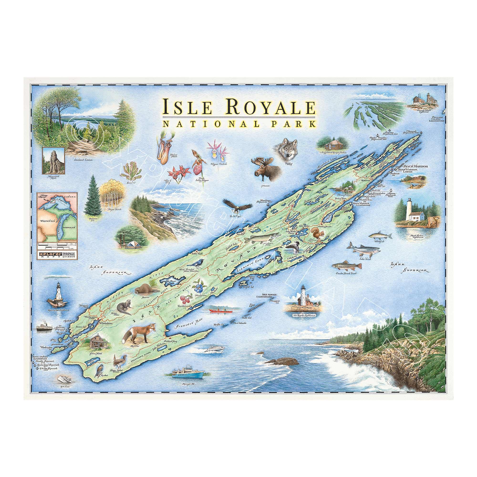 Isle Royale National Park 1000 Piece Jigsaw Puzzle Xplorer Maps - BIG FRENCHIES