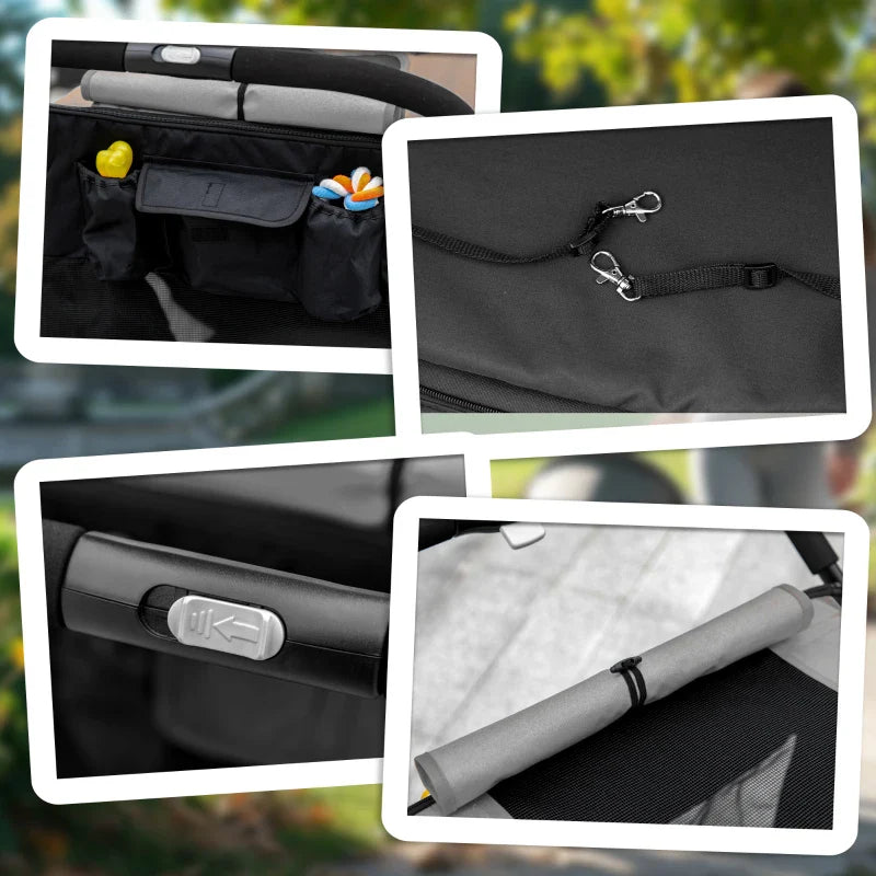 One-Click Foldable Stroller for Large Medium Small Dogs, Pet, Cats with Storage - BIG FRENCHIES
