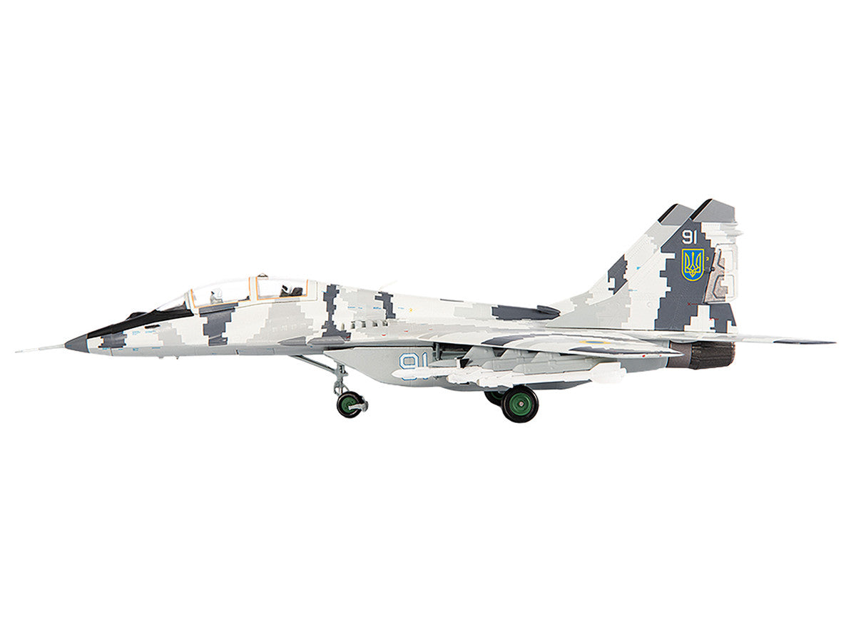 Mikoyan MiG-29UB Fulcrum-B Fighter Aircraft "Vasylkiv Air Base Ukraine" (2021) Ukrainian Air Force 1/72 Diecast Model by JC Wings