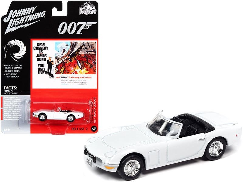 1967 Toyota 2000GT Convertible White (James Bond 007) "You Only Live Twice" (1967) Movie "Pop Culture" Series 1/64 Diecast Model Car by Johnny Lightning - BIG FRENCHIES