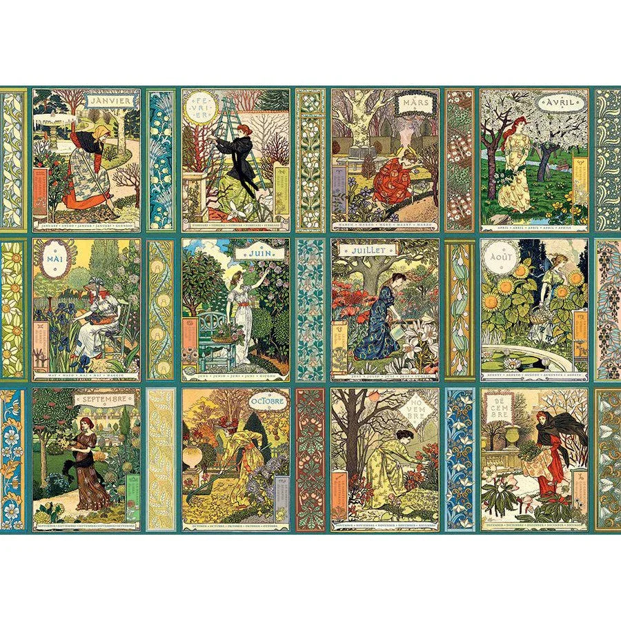 Jardiniere: A Gardener's Calendar 1000 Piece Jigsaw Puzzle Cobble Hill - BIG FRENCHIES