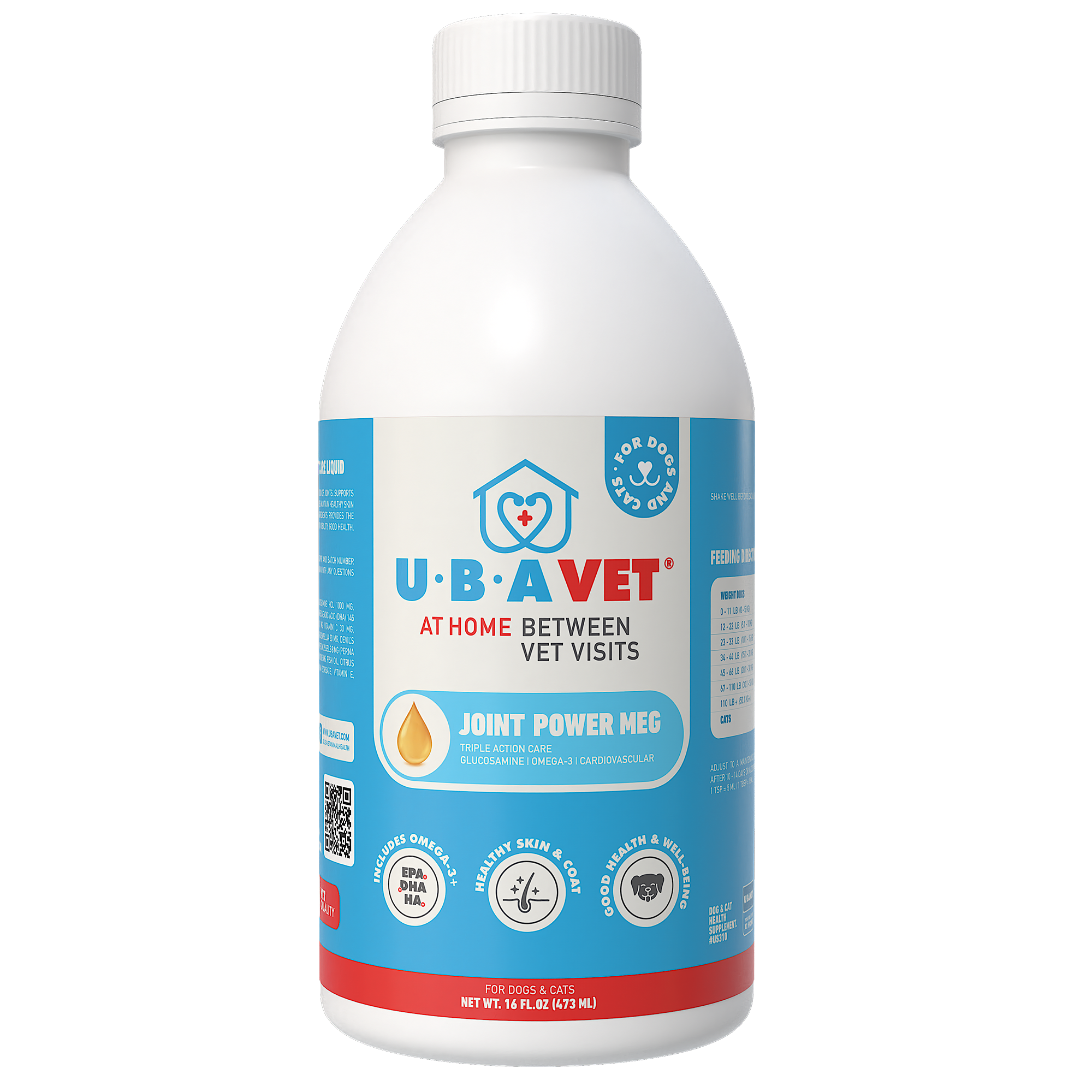 UBAVET Joint Power MEG Maximum Joint Support Liquid for Dogs & Cats - BIG FRENCHIES