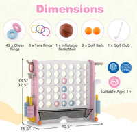 Jumbo 4-to-Score Game with Ring-toss and Basketball Hoop