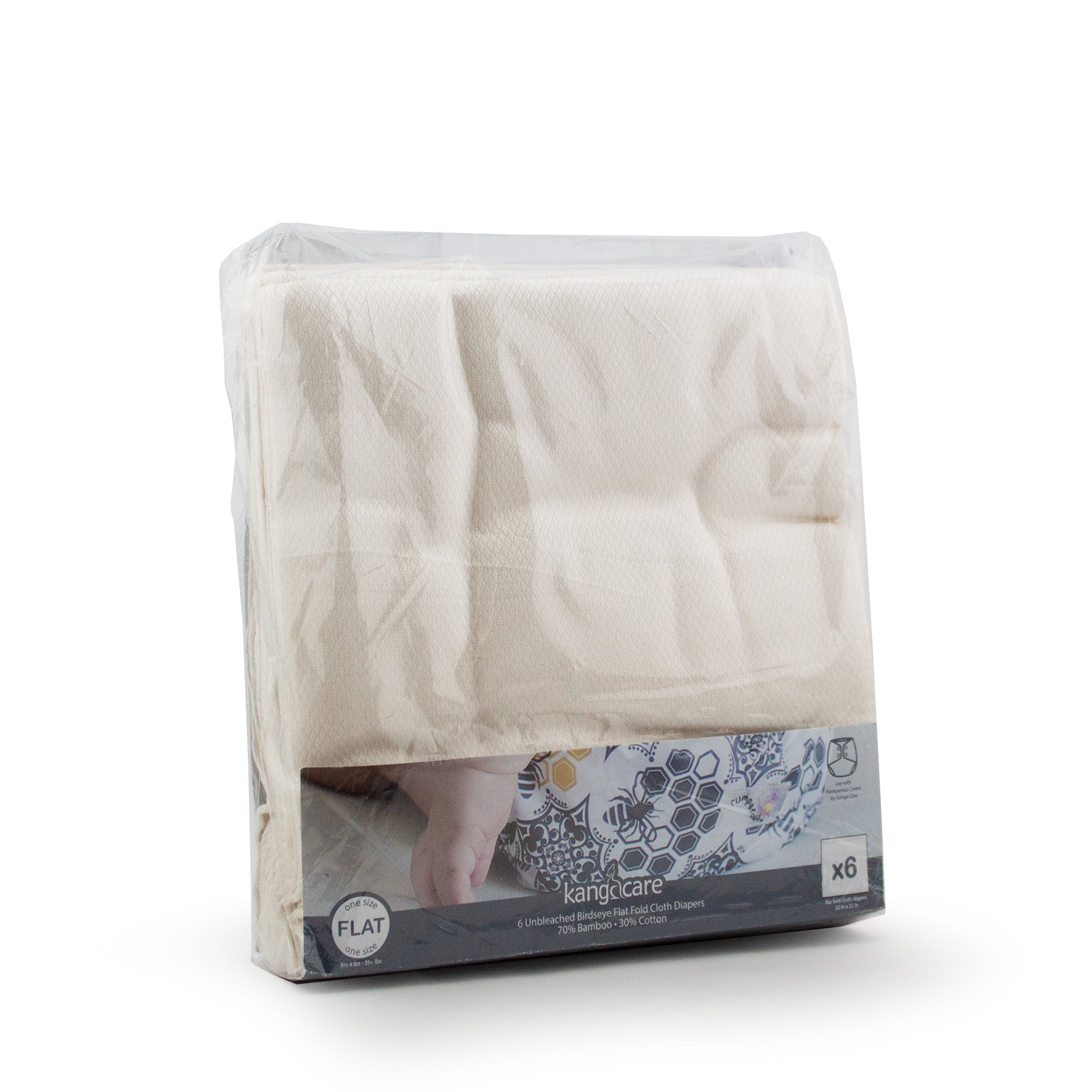 Kanga Care Bamboo Flat Cloth Diapers (6pk) | One Size