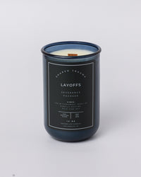 Shared Trauma Candles - Layoffs - 13 Oz Crackling Wood Wick - Worn Leather & Citron - BIG FRENCHIES