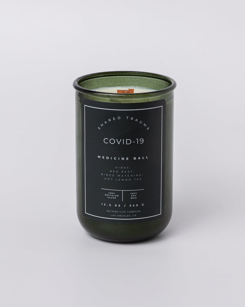 Shared Trauma Candles - Covid-19 - 13 Oz Crackling Wood Wick - Lemon, Peach, and Mint Tea - BIG FRENCHIES