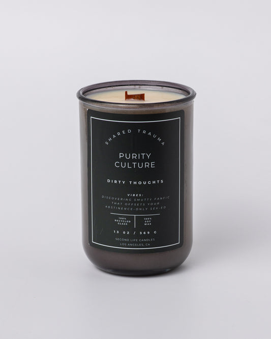 Shared Trauma Candles - Purity Culture - 13 Oz Crackling Wood Wick - Lavender & Smoked Vanilla - BIG FRENCHIES