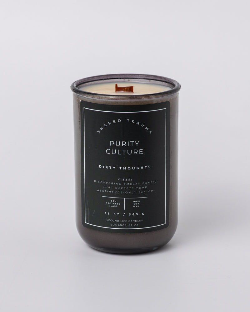 Shared Trauma Candles - Purity Culture - 13 Oz Crackling Wood Wick - Lavender & Smoked Vanilla - BIG FRENCHIES