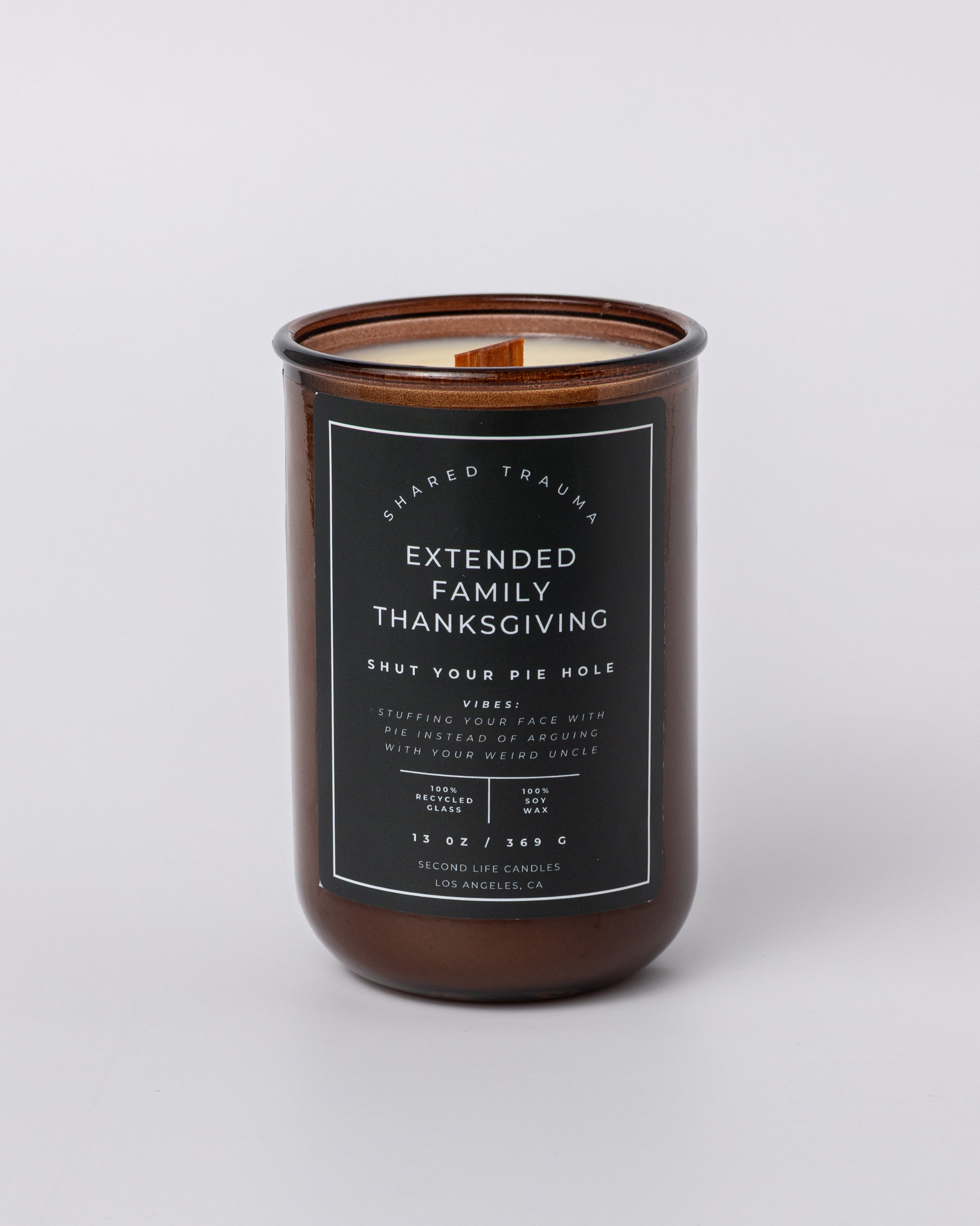 Shared Trauma: Extended Family Thanksgiving Candle - 13 oz, Crackling Wood Wick - BIG FRENCHIES
