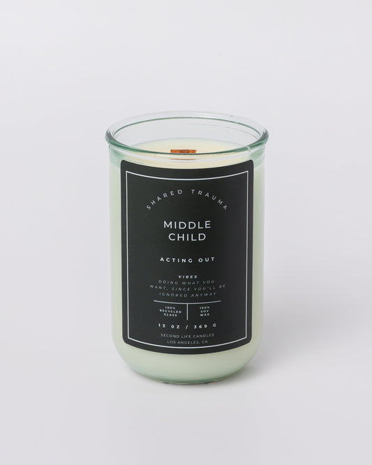 Shared Trauma Candles - Middle Child - 13 Oz Crackling Wood Wick - Ginger & Saffron - BIG FRENCHIES