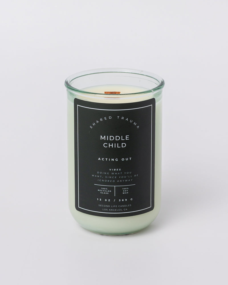 Shared Trauma Candles - Middle Child - 13 Oz Crackling Wood Wick - Ginger & Saffron - BIG FRENCHIES