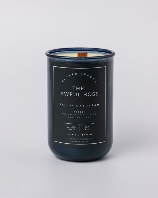 Shared Trauma Candles - The Awful Boss - 13 Oz Crackling Wood Wick - Mint Mojito & Pineapple - BIG FRENCHIES
