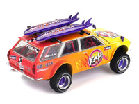 Datsun Kaido 510 Wagon 4x4 RHD (Right Hand Drive) "Kaido Islands V1" Yellow to Red Gradient with Surfboards (Designed by Jun Imai) "Kaido House" Special 1/64 Diecast Model Car by Mini GT