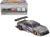Nissan Silvia S13-R "Kaido Drift V1" RHD (Designed by Jun Imai) Gray Metallic with Graphics "Kaido House" Special 1/64 Diecast Model Car by Mini GT
