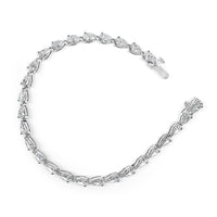 IGI Certified 14K White Gold 12.0 Cttw Pear Cut Lab Grown Diamond Tennis Bracelet