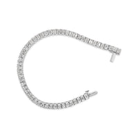 IGI Certified 14K White Gold 10.0 Cttw Emerald Cut Lab Grown Diamond Tennis Bracelet