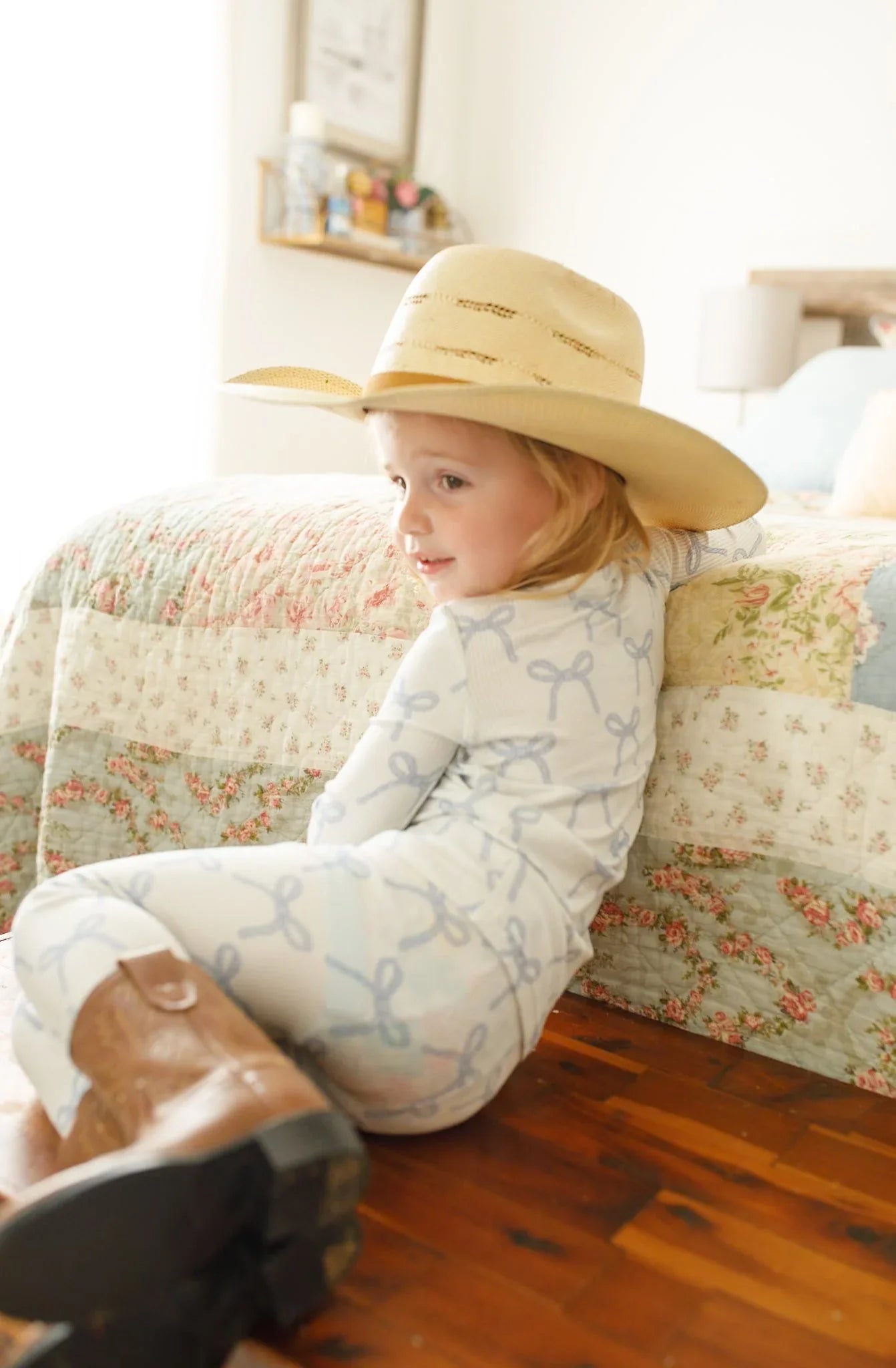 Blue Belle 2pc Ribbed Bamboo Pajamas - BIG FRENCHIES
