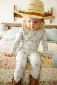 Blue Belle 2pc Ribbed Bamboo Pajamas - BIG FRENCHIES