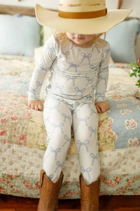 Blue Belle 2pc Ribbed Bamboo Pajamas - BIG FRENCHIES