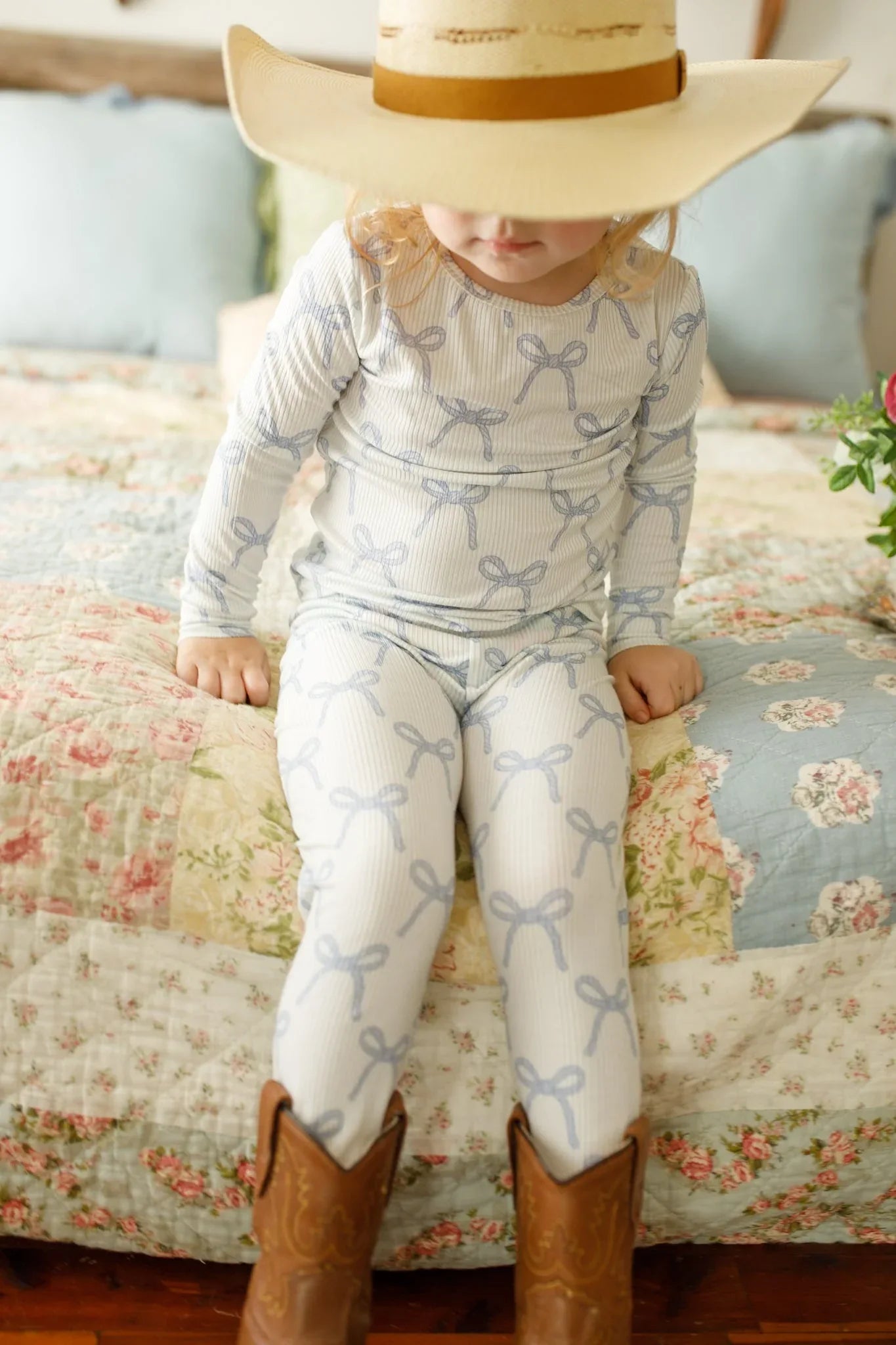 Blue Belle 2pc Ribbed Bamboo Pajamas - BIG FRENCHIES