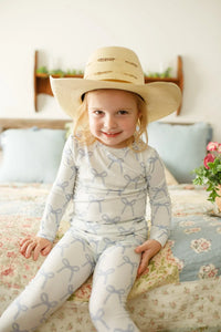 Blue Belle 2pc Ribbed Bamboo Pajamas - BIG FRENCHIES