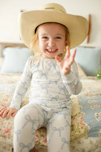 Blue Belle 2pc Ribbed Bamboo Pajamas - BIG FRENCHIES