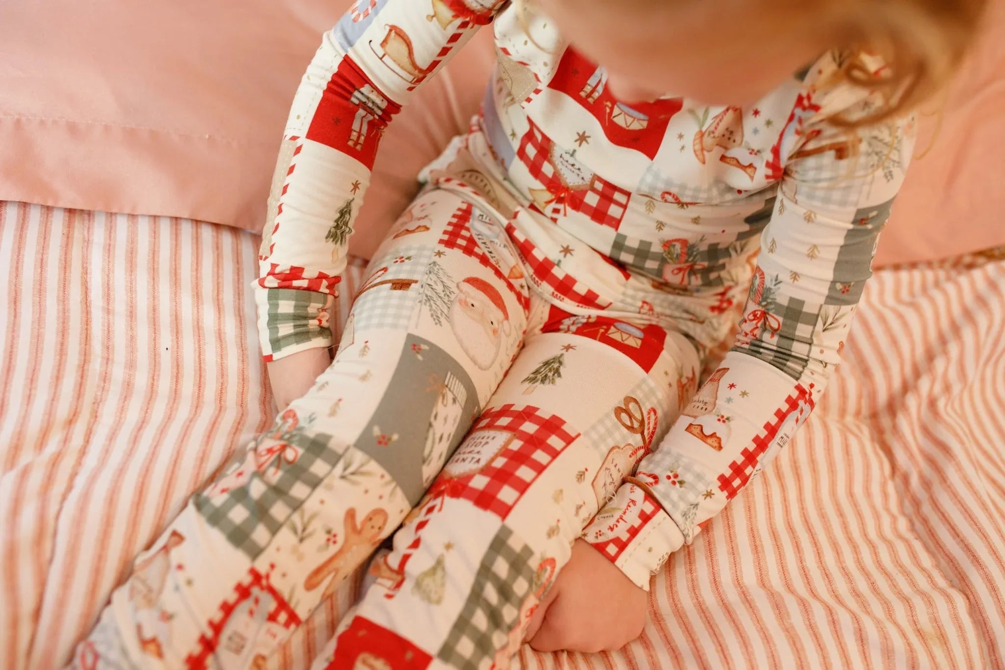 Christmas Patchwork Bamboo Christmas Pajamas - 2pc Set - BIG FRENCHIES