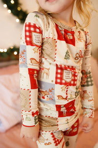 Christmas Patchwork Bamboo Christmas Pajamas - 2pc Set - BIG FRENCHIES