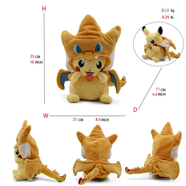 24 Pcs Pokemon Pikachu Cosplay Toys Charizard Snorlax Garchomp Tyranitar Hydreigon Anime Stuffed Plush Cartoon Peluche Dolls - # BOT&G512610001
