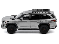 Toyota Sequoia TRD PRO Silver Metallic with Roof Rack 1/64 Diecast Model Car by GCD