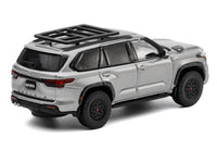 Toyota Sequoia TRD PRO Silver Metallic with Roof Rack 1/64 Diecast Model Car by GCD